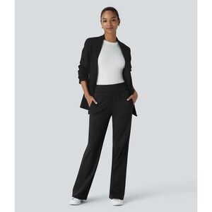 Halara Flex DayStretch Mid Rise Side Zipper Pocket Work Flare Pants Black XL